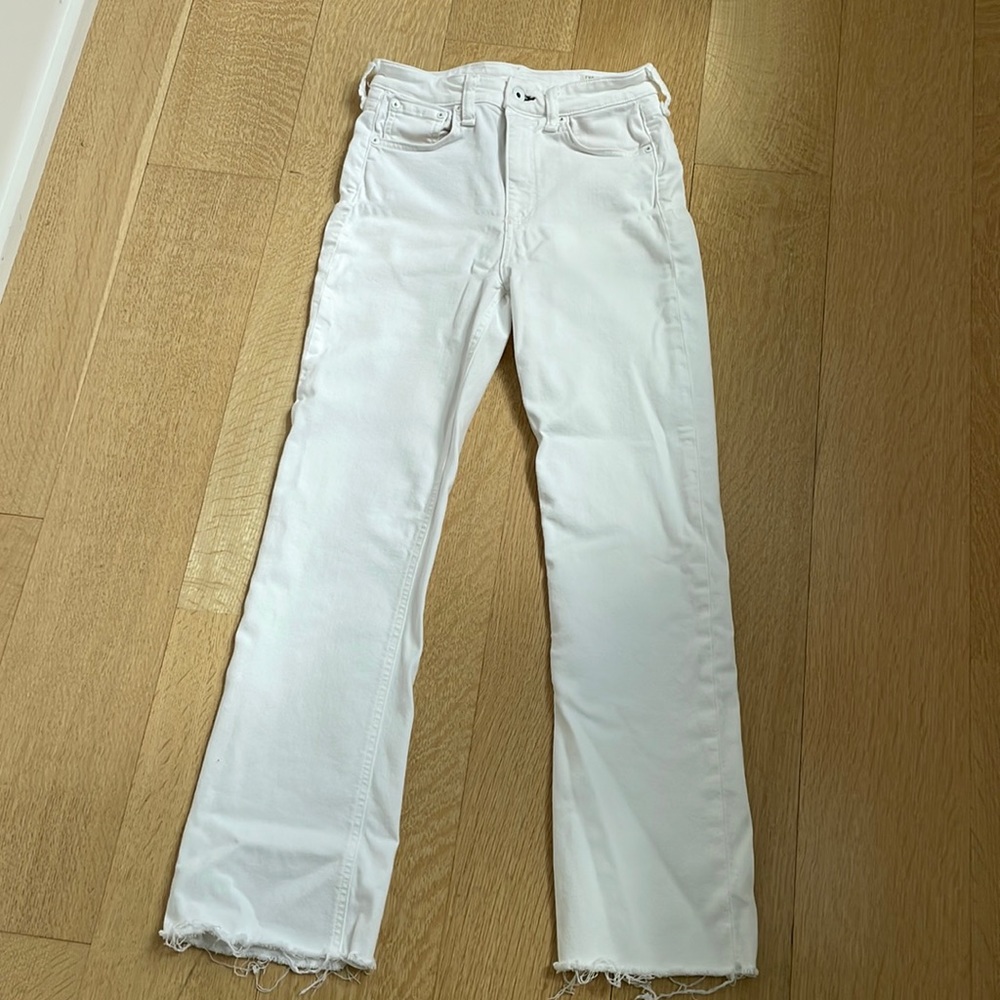 Rag & Bone white Nina High rise ankle flare jeans size 26